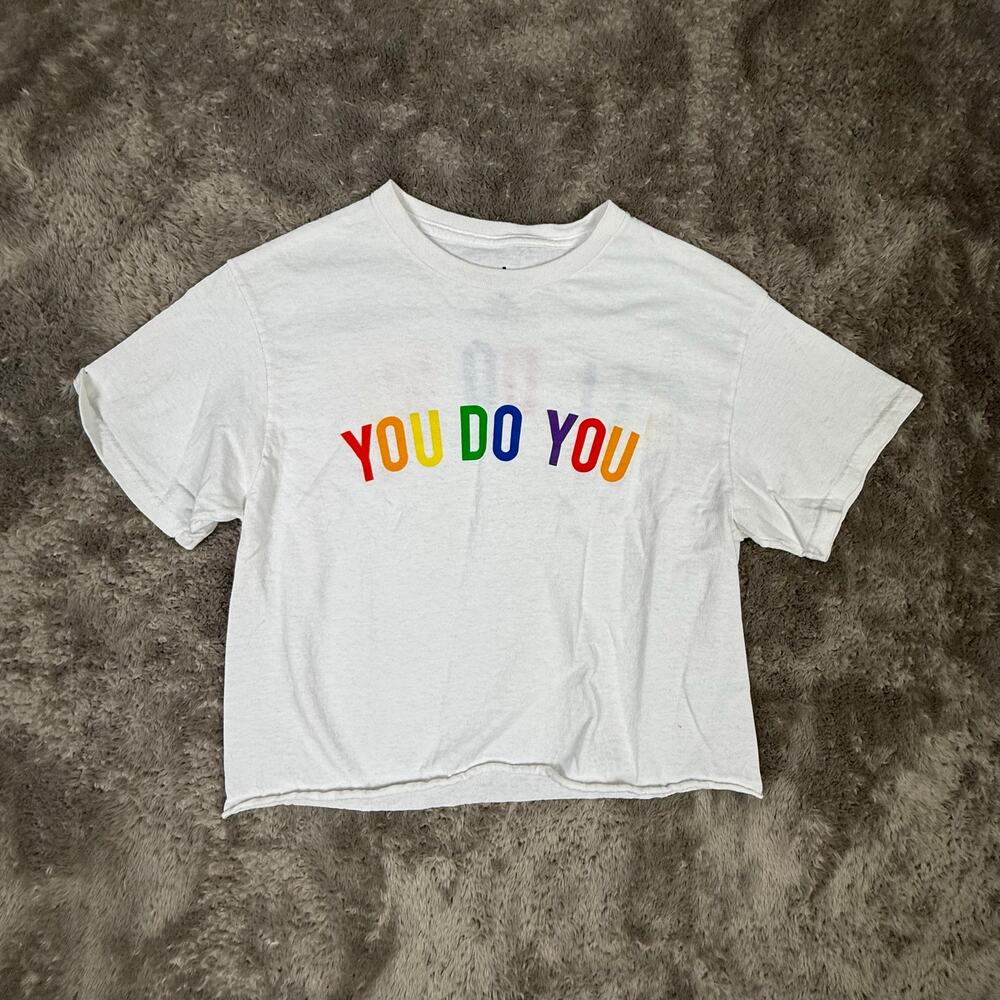 PH Phluid Project Crop Cutoff T Shirt Rainbow Pride Gay S Small You Do I'll Me - Picture 2 of 7